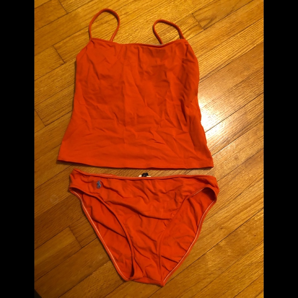 Ralph Lauren orange tankini- size 8
